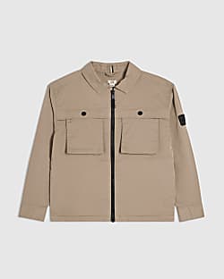 Boys Beige Shacket