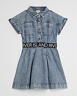 Girls Denim Twill RI Waistband Dress