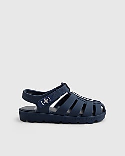 Mini Boys Navy Caged Jelly Sandals