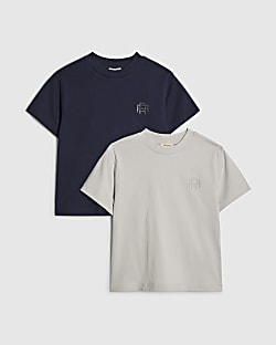 Mini Boys Navy RI Pack Of 2 T-Shirts