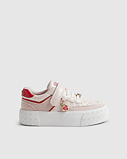 Girls Pink RI Monogram Trainers
