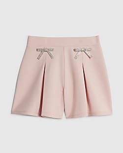Girls Pink Bow Shorts