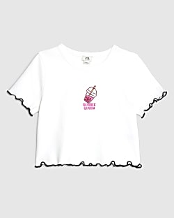 Girls White Bubble Queen Baby T-Shirt