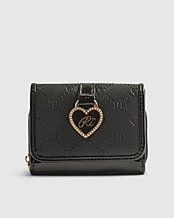 Girls Black Monogram Purse