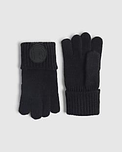 Boys Black Knitted Gloves