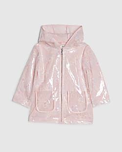 Mini Girls Pink Floral Raincoat