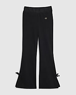 Girls Black Cosy Flared Trousers