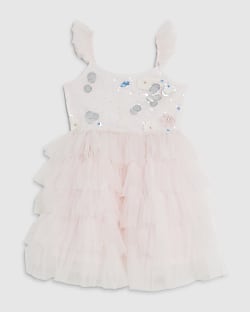 Mini Girls Pink Sequin Tulle Dress