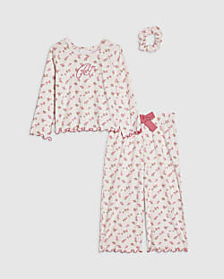 Mini Girls Pink Rosebud Pyjamas Set