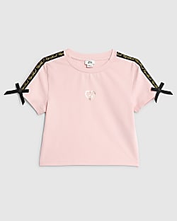 Girls Black RI Bow Crop Top