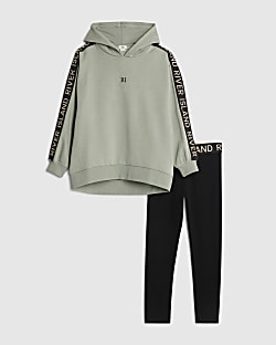 Girls Green RI Waistband Legging Set