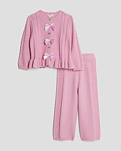 Mini Girls Pink Bow Jumper Set