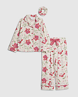 Mini Girls Pink Santa Sleigh Pyjamas Set