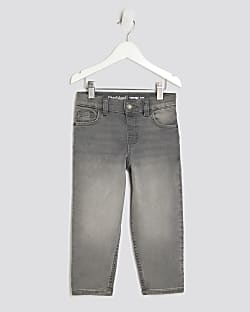 Mini Boys Grey Stretch Tapered Jeans