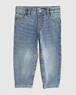 Mini Boys Blue Stretch Tapered Fit Jeans