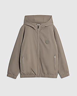 Boys Beige RI Hooded Jacket