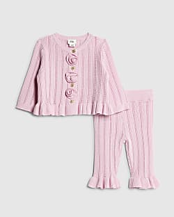 Baby Girls Pink Rose Cardigan Set