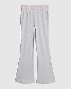 Girls Grey waistband Kickflare Leggings