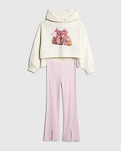 Girls Grey Hoodie And Leggings Set