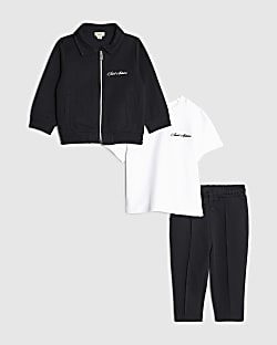 Mini Boys Navy Pinstripe Shirt 3 Piece Set
