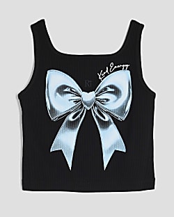 Girls Blue Bow Tank Top
