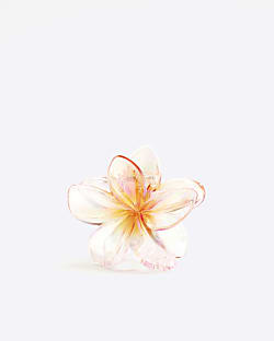 Girls Pink Flower Hair Claw Clip