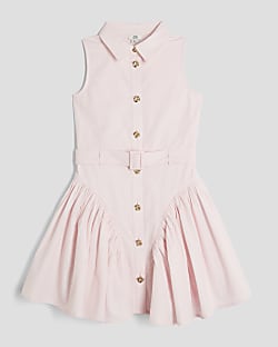 Girls Pink Prom Shirt Dress