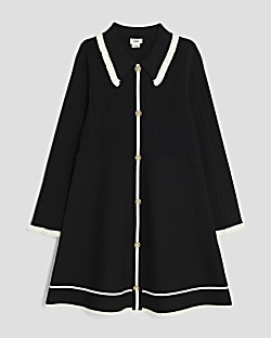 Girls Black Tipped Skater Dress