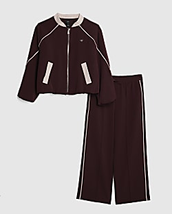 Girl red Bomber Jacks and Trousers Set