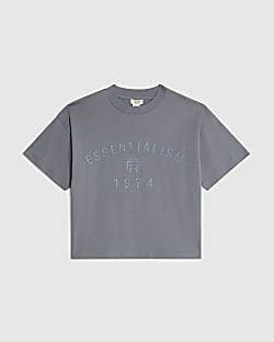 Mini Boys Blue Essentialism RR T-Shirt