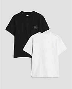 Mini Boys Black Pack Of 2 RI T-Shirts