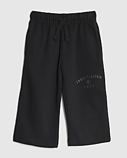 Mini Boys Black Essentials Wide Leg Joggers