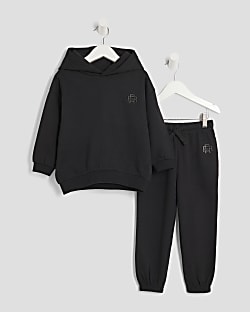 Mini Boys Black RR Hoodie And Joggers Set