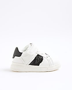 Mini Boys White Lion Head Trainers