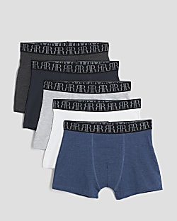 Boys Navy Pack Of 5 Boxers