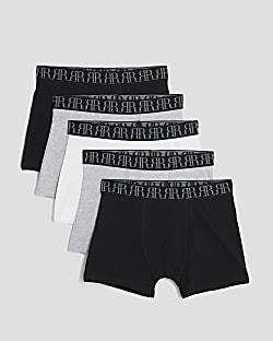 Boys Grey Pack Of 5 Boxers