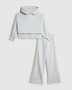 Girls Grey Hooded RI Sweatshirt Set
