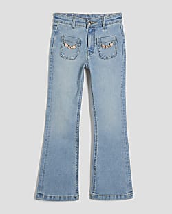 Girls Blue Charm Flared Jeans