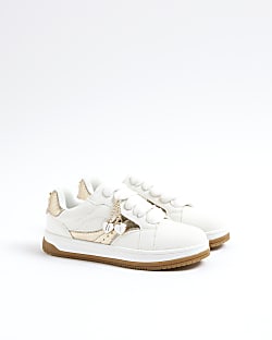 White Heart Charm Trainers