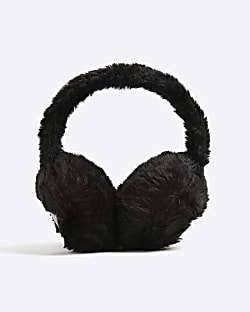 Black Silver Sequin Star Earmuffs