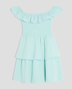 Girls Turquoise Bardot Rara Dress