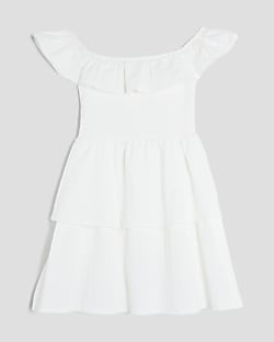 Girls White Bardot Rara Dress