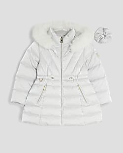 Girls Grey Padded Coat