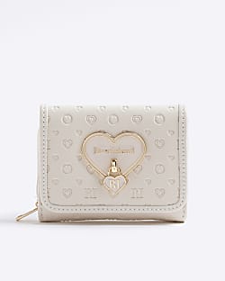 Girls Cream Heartlock Purse