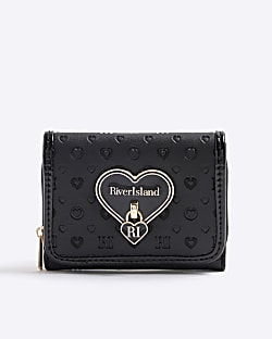 Girls Black Heartlock Purse