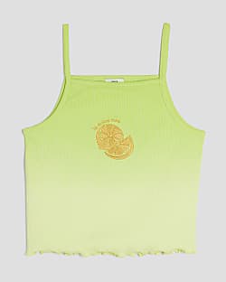 Girls Lime Ombre Sleevless Tank Top