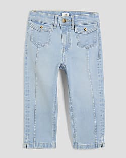 Girls Blue Denim Capri Jeans