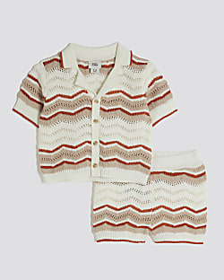 Baby Boys Red Wavy Crochet Set