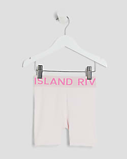 Mini Girls Pink RI Waistband Cycle Shorts