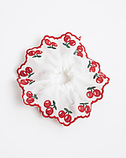 Girls Red Cherry Scrunchie